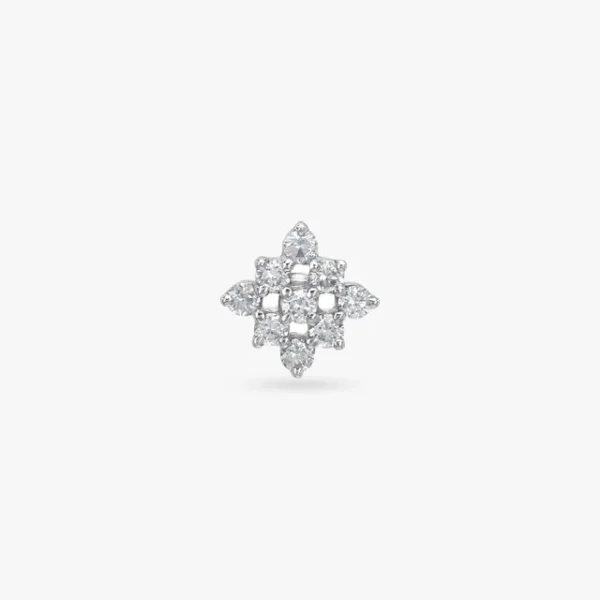 Frosted Blossom Diamond Nose Pin - Image 3
