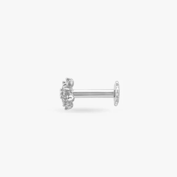 Frosted Blossom Diamond Nose Pin - Image 4
