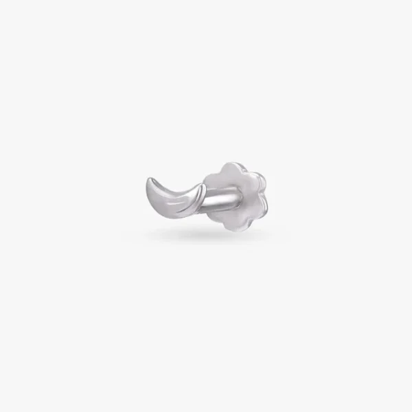 Dreamy Crescent Platinum Nose Pin - Image 2