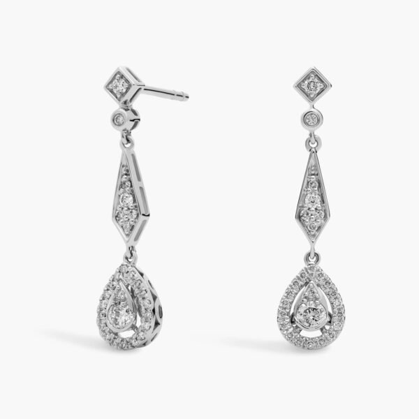 Diamond Vintage-Inspired Teardrop Earrings - Image 2