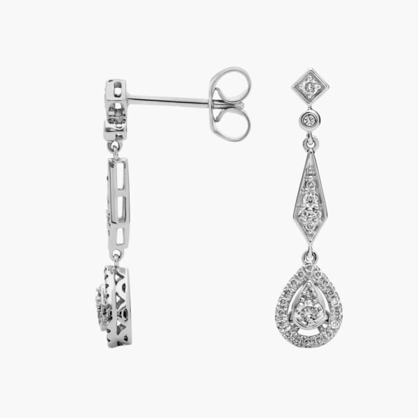 Diamond Vintage-Inspired Teardrop Earrings - Image 4