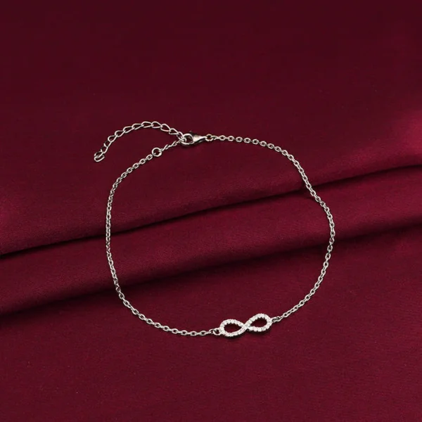 Silver Infinity Zircon Anklet - Image 5
