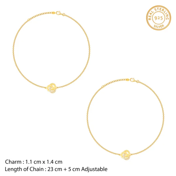 Golden Elegant Knot Anklet - Image 4