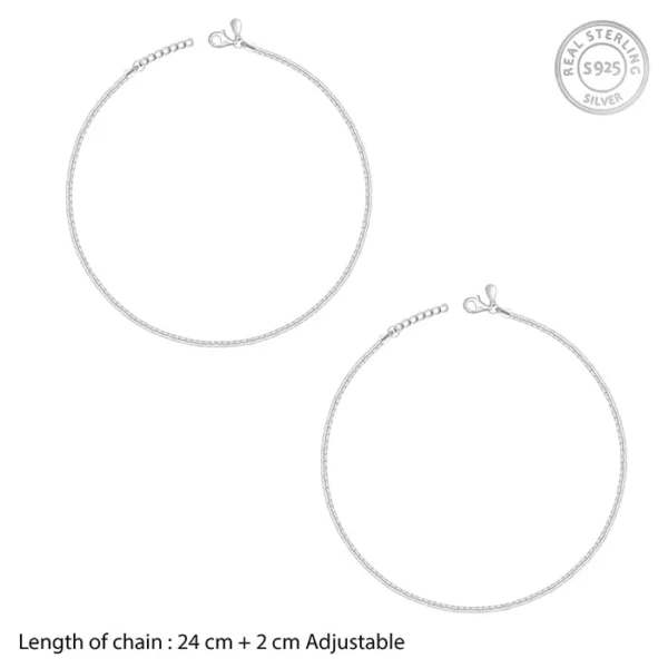 Silver Classy Anklet - Image 4