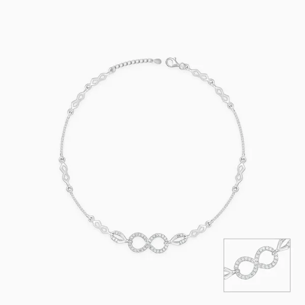 Silver Graceful Infinity Anklet - Image 3