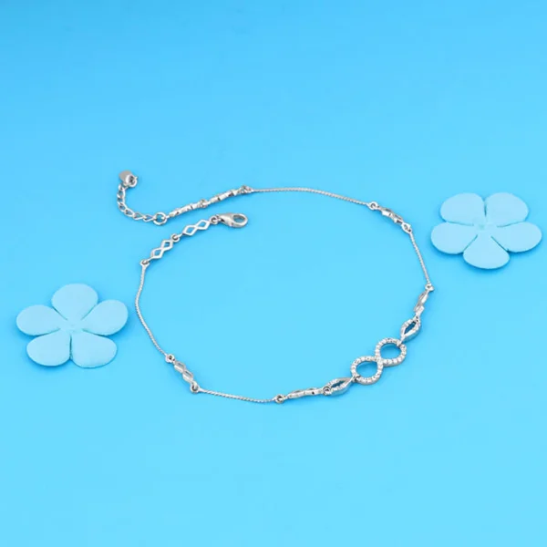 Silver Graceful Infinity Anklet - Image 5