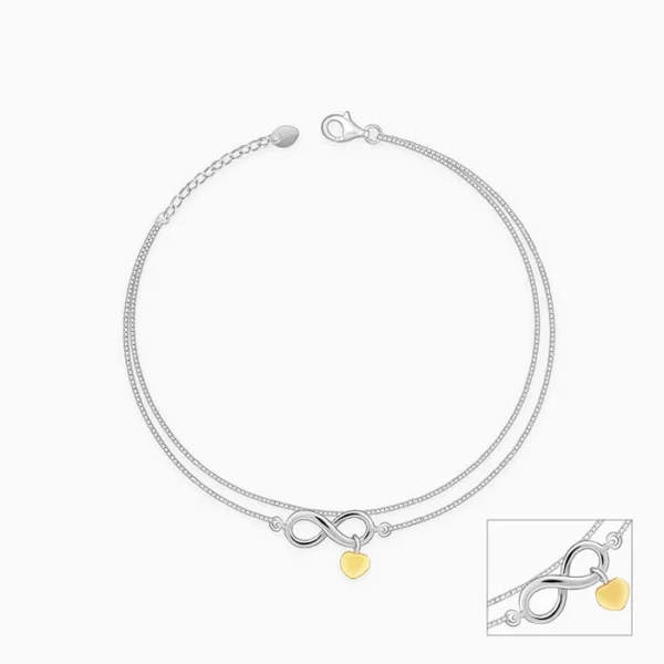 Silver Forever Heart Anklet - Image 2