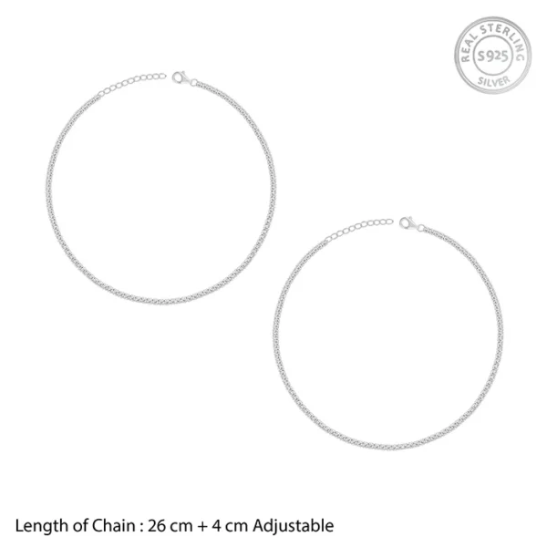 Silver Classic Tennis Anklet - Image 4