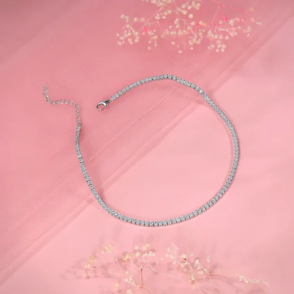 Silver Classic Tennis Anklet - Image 5