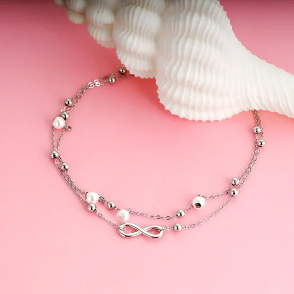 Silver Infinity Anklet - Image 5