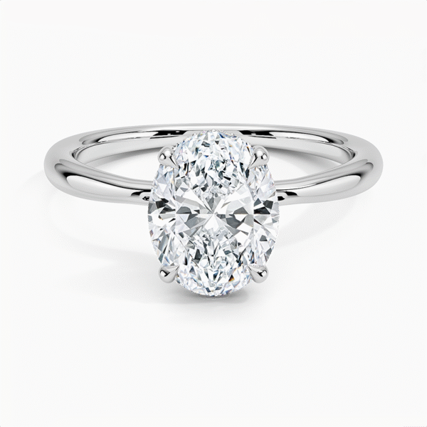 Freesia Hidden Halo Diamond Ring Platinum & 18k Gold