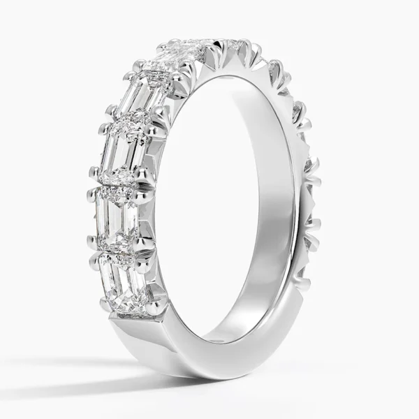 Fiona Emerald Cut Lab Diamond Wedding Ring - Image 4