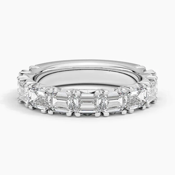 Fiona Emerald Cut Lab Diamond Wedding Ring