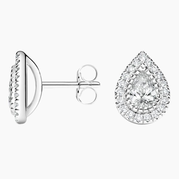 Pear Lab Grown Diamond Halo Stud Earrings (1 1/2 ct. tw.) - Image 3