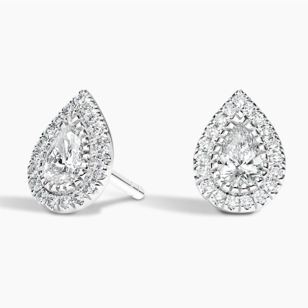 Pear Lab Grown Diamond Halo Stud Earrings (1 1/2 ct. tw.) - Image 4