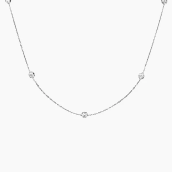 Bezel Strand 18 in. Diamond Necklace (2/3 ct. tw) in 18K Platinum