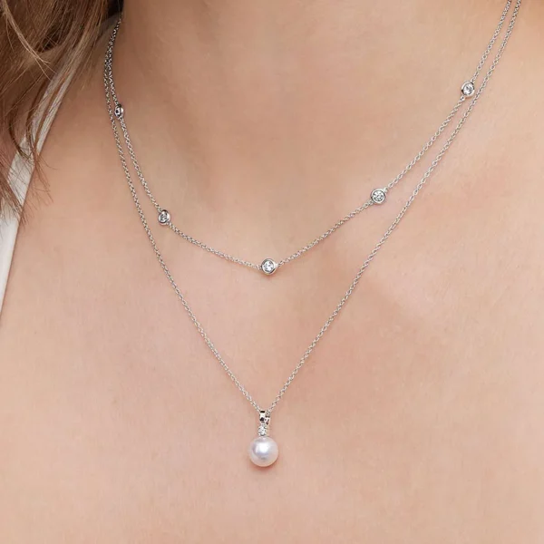 Bezel Strand 18 in. Diamond Necklace (2/3 ct. tw) in 18K Platinum - Image 2