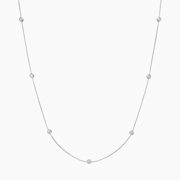 Bezel Strand 18 in. Diamond Necklace (2/3 ct. tw) in 18K Platinum - Image 3